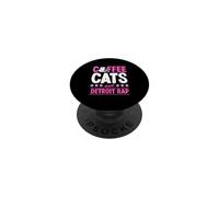 Gatos de café y Detroit Rap PopSockets PopGrip Adhesivo