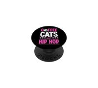 Gatos De Café Y Hip Hop PopSockets PopGrip Adhesivo