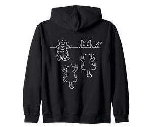 Gatos Divertidos Que Trepan y Caen, Lindos Gatos para Hombres, Mujeres y niños Sudadera con Capucha