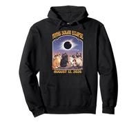 Gatos Eclipse Solar Total con Gafas 2026 12 de Agosto Sudadera con Capucha