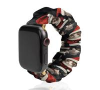 Gatos en Santa Sombreros Novedad Correa de reloj elástica compatible para IWatch Funny Smart Watch Bandas para hombres mujeres 38mm/40mm 42mm/44mm, 42mm/44mm, poliéster, sin gema, 42mm/44mm,