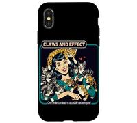 Gatos Galore Vintage Garras y Efecto Carcasa para iPhone X/XS