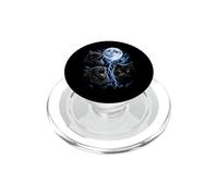 Gatos Gatos Góticos Negros Divertido Miau Aullando Luna Meme PopSockets PopGrip para MagSafe