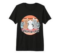 Gatos Gatos Locos señora sentada Humor felino Mascotas Camiseta Premium