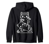 Gatos Kawaii Haciendo Ejercicio y entrenando Sudadera con Capucha
