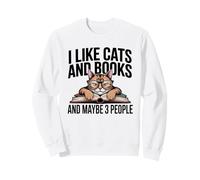 Gatos Libros Tal Vez 3 Personas Lectura introvertida Antisocial Sudadera