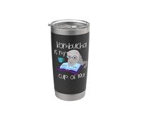 Gatos, libros y superalimentos La kombucha es mi taza de té Vaso térmico de acero inoxidable de doble pared