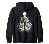Gatos persas Aullando a la Luna Sudadera con Capucha