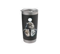 Gatos persas aullando a la luna Vaso térmico de acero inoxidable de doble pared