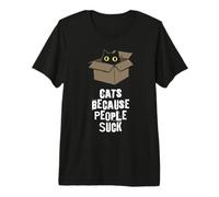 Gatos Porque la Gente Chupa felino introvertido Divertido Camiseta Premium