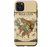 Gatos Salvajes Animales sobre Beige Educativo Animal Am Carcasa para iPhone 11 Pro MAX