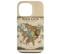 Gatos Salvajes Animales sobre Beige Educativo Animal Am Carcasa para iPhone 13 Pro