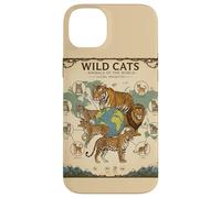 Gatos Salvajes Animales sobre Beige Educativo Animal Am Carcasa para iPhone 14 Plus
