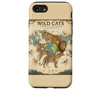 Gatos Salvajes Animales sobre Beige Educativo Animal Am Carcasa para iPhone SE (2020) / 7/8