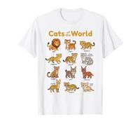 Gatos Salvajes del Mundo Lindo Animal Kawaii Camiseta