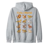 Gatos Salvajes del Mundo Lindo Animal Kawaii Sudadera con Capucha