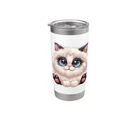 Gatos súper lindos gatitos amo a mi gato gato bebé Vaso térmico de acero inoxidable de doble pared