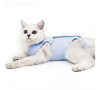 Gatos Traje de recuperación Profesional para heridas Abdominales o Enfermedades de la Piel Alternativo para Gatos y Perros después de la cirugía Ropa para el hogar(Azul,m)