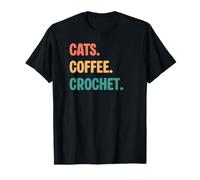 Gatos Vintage Coffee Crochet Lovers Camiseta