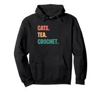 Gatos Vintage Tea Crochet Lovers Sudadera con Capucha