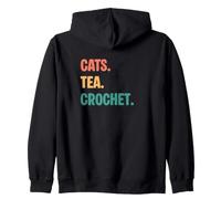 Gatos Vintage Tea Crochet Lovers Sudadera con Capucha