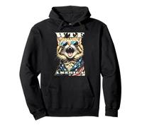 Gatos WTF America Angry Cat Lover American Vintage con Bandera de EE. UU. Sudadera con Capucha