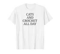Gatos Y Crochet Todo El Día Camiseta