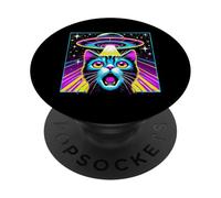 Gatos y Extraterrestres, Amantes de los Gatos PopSockets PopGrip Adhesivo