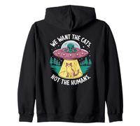 Gatos y Extraterrestres, Amantes de los Gatos Sudadera con Capucha