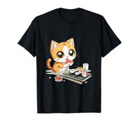 Gatos y Sushi Comida Japonesa Gatito Kawaii Anime Camiseta