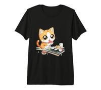 Gatos y Sushi Comida Japonesa Gatito Kawaii Anime Camiseta Premium
