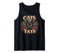 Gatos y Tatuajes Gato Negro Artista del Tatuaje Camiseta sin Mangas