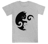 Gatos Ying Yang Camiseta De Manga Corta Gris Kids tee Grey Kids tee Short Sleeve T-Shirt