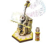 Gatphy Puzzle 3D de madera violín rompecabezas 3D caja de música castillo en el cielo rompecabezas 3D de madera caja de música ornamentos artísticos caja de música oficina para adulto niño DIY