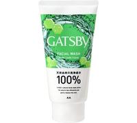 GATSBY Deep Cleansing Facial Wash for Men, Japanese Clay Face Cleanser for Oily Skin & Pore Care, Gentle Foam, Oil Control, Citrus Scent, 130 g