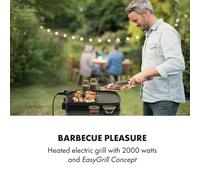 Gatsby Parrilla eléctrica de 2000W Superficie antiadherente Mesas laterales Negra Klarstein