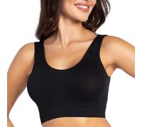 Gatta Sport Top, Top Tirantes Anchos, Sujetador Deportivo, Bonito, Suave, cómodo, Fitness, Yoga, Pilates, sin Costuras Laterales, Ajustado al Cuerpo (Negro, L)