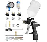 GATTLELIC LVLP - Kit Premium de Pistola de pulverización de Aire con Boquilla de 1.3/1.5/1.7 mm y regulador de Aire, Pistola de Pintura automotriz, Pistola de Pintura de Coche, Pistola pulverizadora