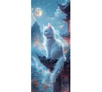 Gatto Dipingere con i Numeri Adulti, Misura XXL 80x240cm,Luna Paint by Numbers Kit Principianti Con 3 Penne, Kit Fai Da Te, Hobby Creativi Adulti Regalo Donna Decorazioni Casa, (Senza Cornice) P0M-441