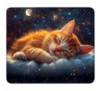 Gatto Tappetino Mouse Piccolo 260x220x3mm, Tappetino Scrivania con Bordo Cucito, Mousepad Impermeabile e Antiscivolo, Pratica e Facile da Pulire, Accessori Gaming, Regalo Uomo, Cielo Stellato 5-2152