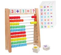 Gatuida 1 Juego Abacus de Madera para Tarjetas Numéricas Juguete Educativo de Aprendizaje de Matemáticas para Preescolar Fomento del Cálculo Aritmético y Desarrollo Infantil