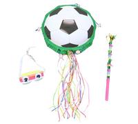 Gatuida 1 juego de piñata de fútbol con palito para piñata, venda para los ojos, decoraciones colgantes para fiestas de fútbol para niños, juegos infantiles, juguetes, suministros para fiestas de