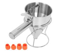 Gatuida 1 juego Embudo de Cocina Inoxidable con Soporte y Dispensador para Masa de Bolas de Herramienta Práctica y de Usar para Recetas de Pancakes