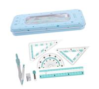 Gatuida 1 juego Kit de Regla Multifuncional para Dibujo y Medición Incluye Transportador y para Estudiantes y Profesionales Color Azul