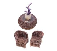Gatuida 1 Juego Muebles de Rattan para Casa de Muñecas y Sillas Miniaturas Accesorios Vintage para Jardín de Hadas para Decoración rol