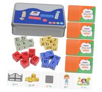 Gatuida 1 Juego Tarjetas de Palabras de ortografía Tarjetas de Memoria Flash del Alfabeto mosaicos de Letras para fonética y ortografía Juego de ortografía para Cubos para