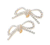Gatuida 1 Par Clips de Zapatos para Novias con Diseño de Lazo Elegante Accesorios Brillantes de Rhinestones Clips Removibles para Tacones Altos Decoración Diy para Bodas Formales
