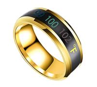Gatuida 1 Pieza Anillo de temperatura inteligente boda adulto mostrar joyería de moda digital anillo de temperatura corporal anillos de temperatura anillo de Acero inoxidable Dorado