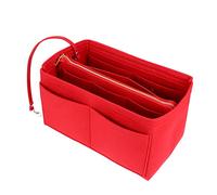 Gatuida 1 Pieza Bolsa de Maquillaje Portátil y Plegable para Mujer Neceser Cosmético de Fieltro Rojo Organizador de Viaje con Gran Capacidad para Actividades al Aire y Camping