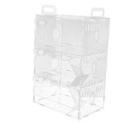 Gatuida 1 Pieza Jaula de Acrílico Transparente para Hámsters y Cobayas Pequeña Casa para Mascotas Villa de Ejercicio con Circulación de Aire y Accesos para Juguetes y Botellas